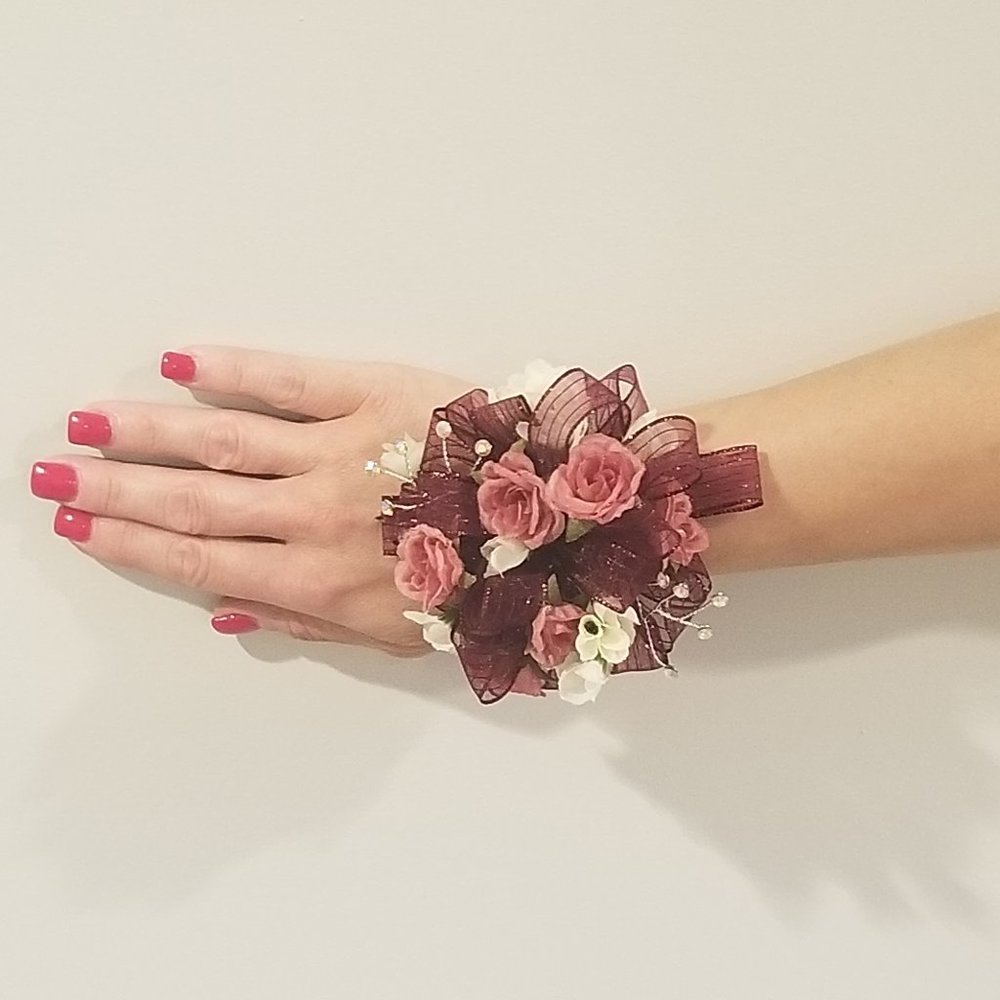 Pink Rosebud Silk Corsage